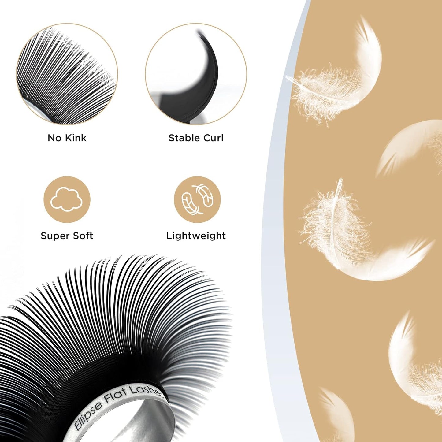 LASHVIEW Flat Eyelash Extension 0.15mm D Curl 11mm Ellipse Eyelash Extensions Eyelashes Lashes Extension Flat Lash Extension Salon Use Lashes Extensions Black False Lashes