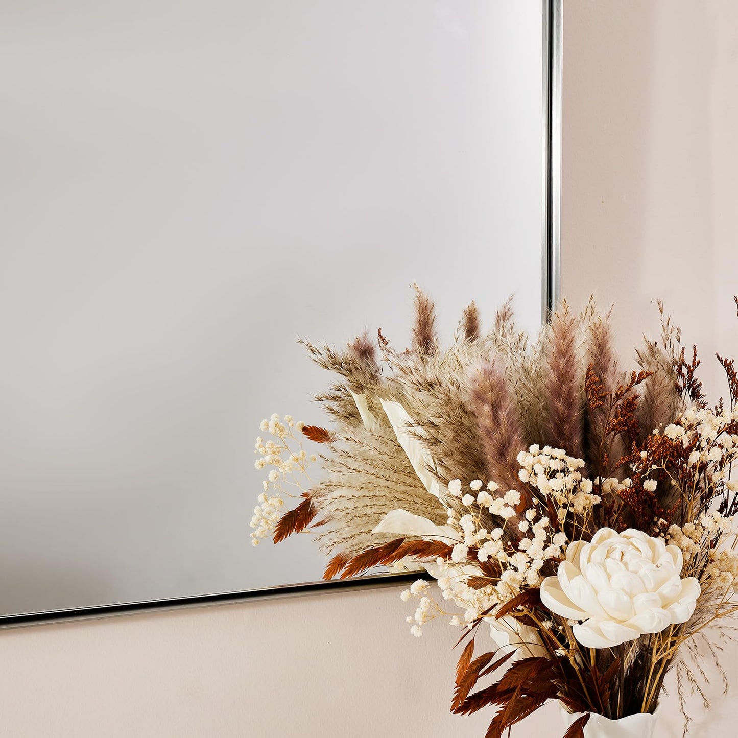 ANDY STAR Arched Mirror, 20" x 30" Brushed Nickle Bathroom Mirror in Stainless Steel Metal Frame, Arch Top Rounded Corner 1" Deep Set Design Wall Mount Hangs Vertical