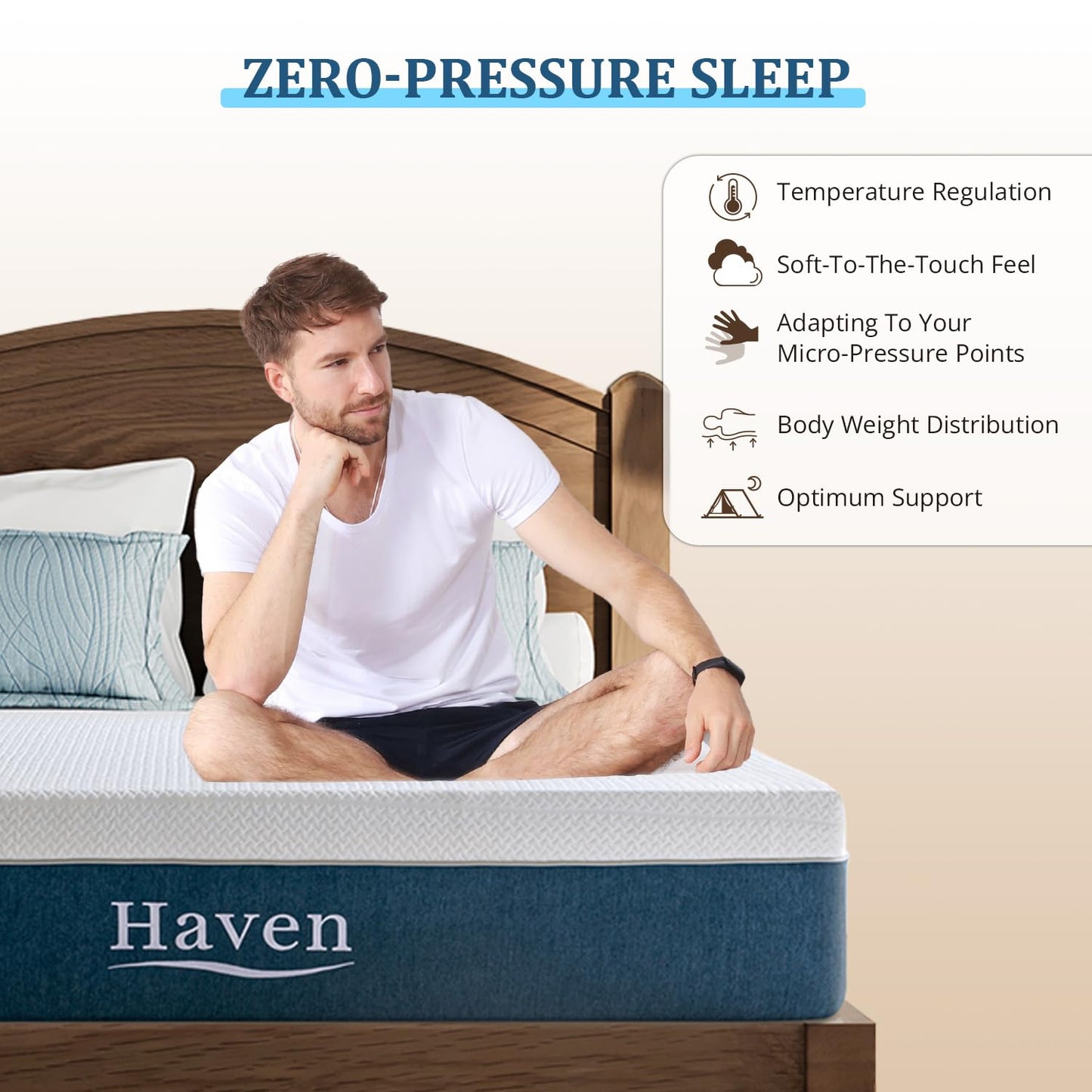 EGOHOME 12 Inch Queen Mattress, Memory Foam, Bed in a Box, Medium Firm Mattress for Back Pain Relief, Fiberglass Free, CertiPUR-US Certified, 60”x80”x12”, White