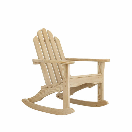 Amish Casual Outdoor Adirondack Rocking Chair in Unfinished Treated Pine Wood - Heavy Duty Rocker Amish Made in The USA