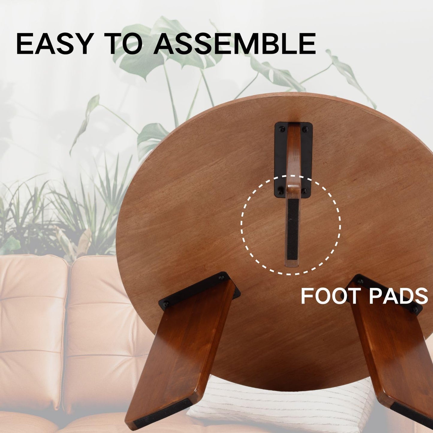 DAYALANE 32" Coffee Table for Living Room, Modern Small Round Coffee Table, Wooden Walnut Side Coffee Table with Legs, Accent Sofa Table Cute Circle End Table for Small Space, Reception, Office
