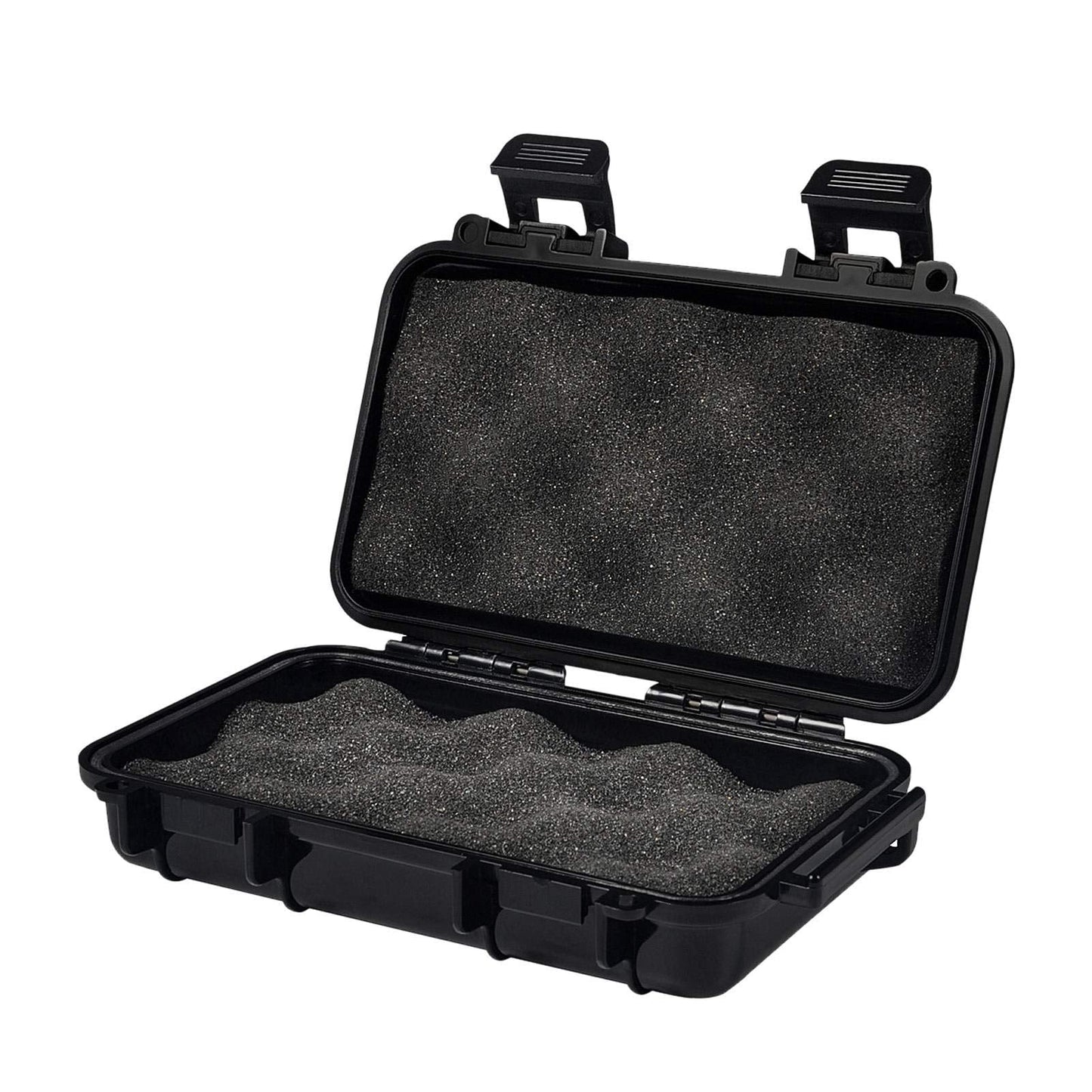 Waterproof Shockproof Box, Plastic Protective Hard Case, Outdoor Survival Box Hard Drive Case, Protective Grip Carry Phone Case Airtight Outdoor Survival Storage Container (L, Black)