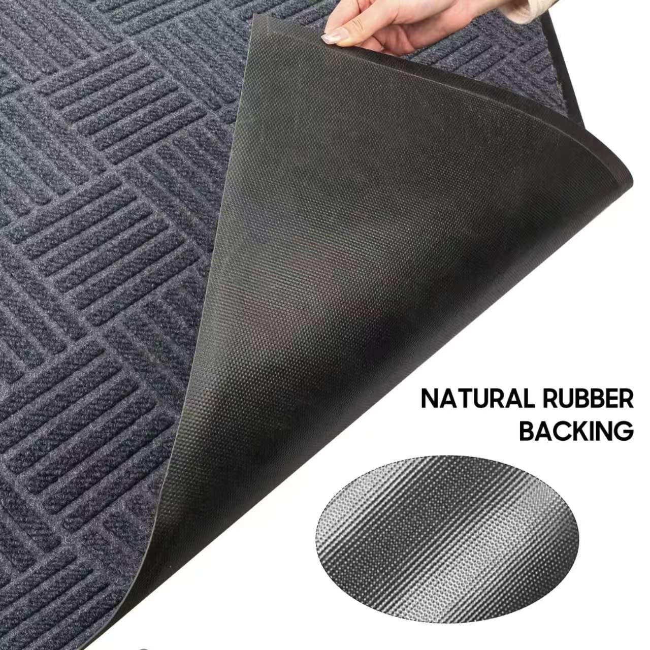 Commercial-Grade Entrance Mat Heavy Duty Dirt Trapper Doormat with Rubber Border Low Profile Commercial Entryway Rugs for Entryway Indoor Outdoor,(Grey-3' x 5')