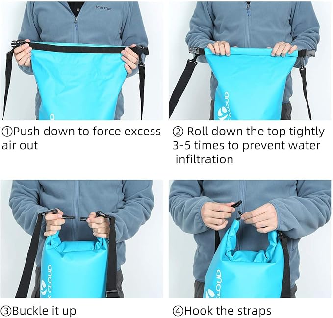ROCK CLOUD Dry Bag Waterproof 40L Dry Sack for Kayaking Rafting Boating Beach Surfing Swimming Canoe Camping Hiking Fishing Ski, Orange