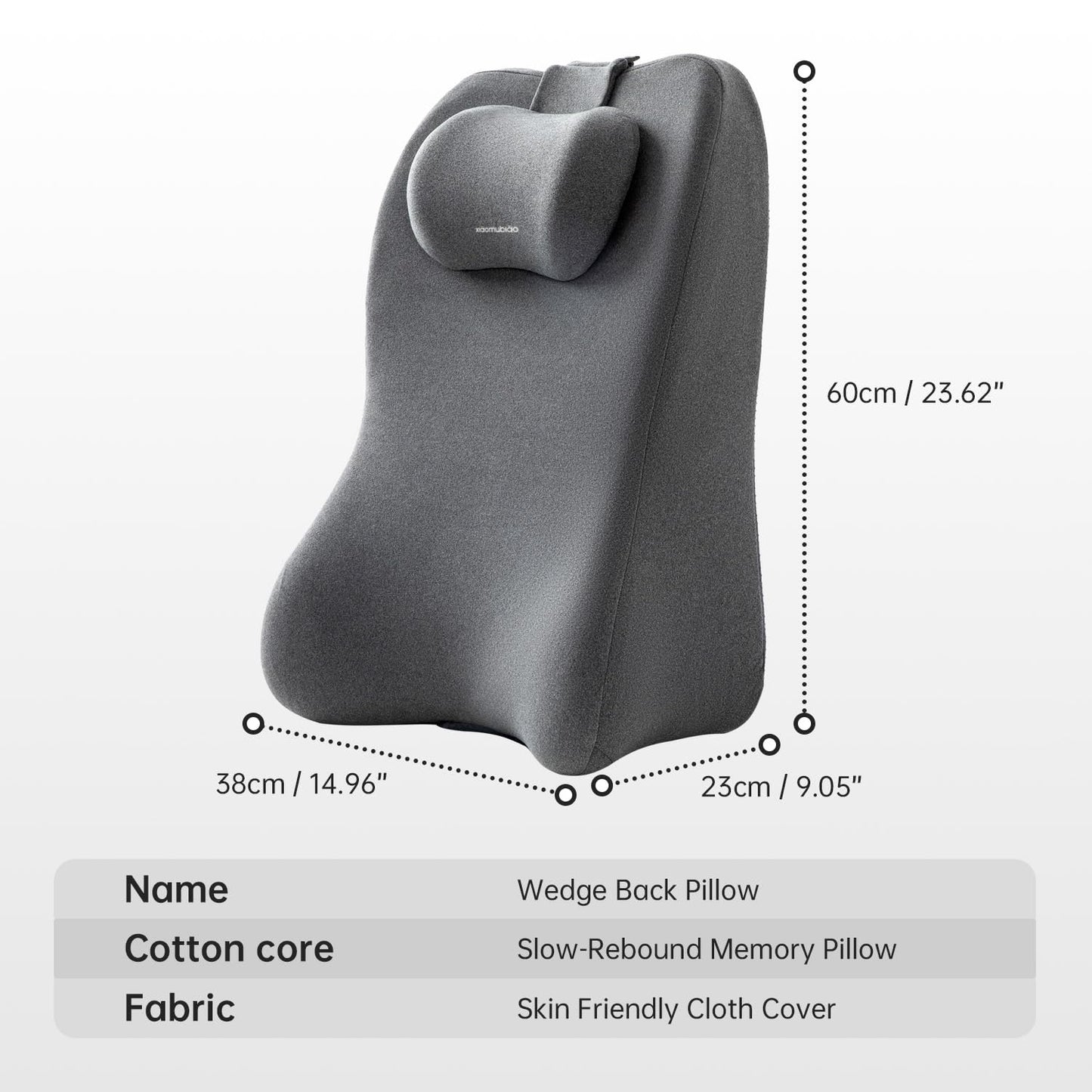 Back Pillow Wedge,bed pillow rest for bed sitting up adult memory foam Pillow, Leg Pain Relief Acid Reflux, Back Support Reading Pillow Adult For use on beds and sofas Sleeping, Anti Snoring