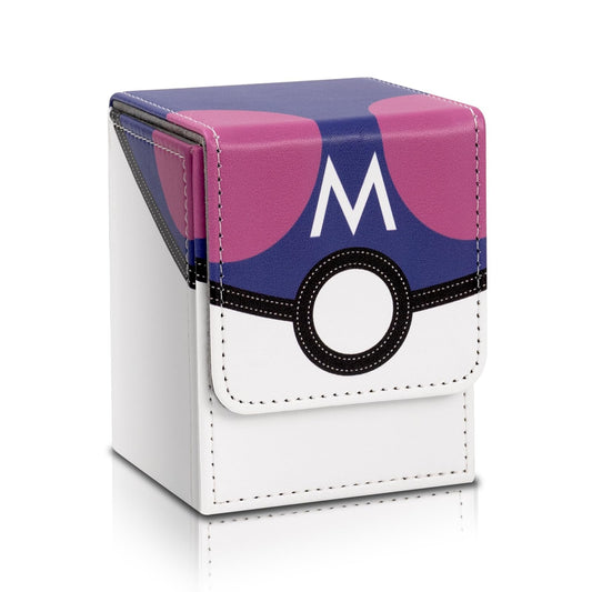Collectible Trading Card Cases, Card Deck Box Storage Box Case Magnetic Deck Box Card Holder ，Can hold around 100 cards (Pink -Blue-White)
