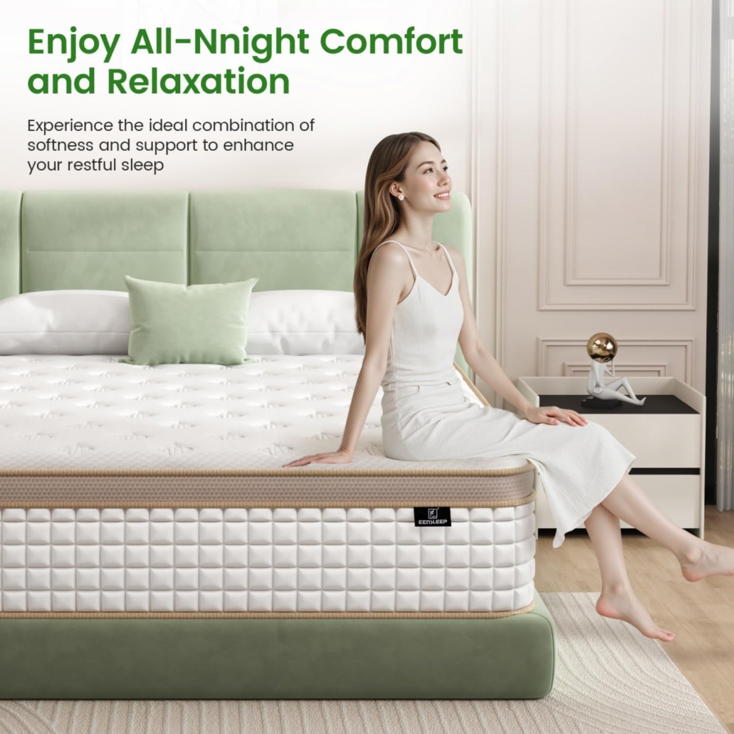 Firm King Mattress, [Enhanced] 12 Inch King Size Hybrid Mattress with Gel Memory Foam & Independent Pocket Springs, Pressure Relief, Strong Edge Support, 365-Night Trial, CertiPUR-US