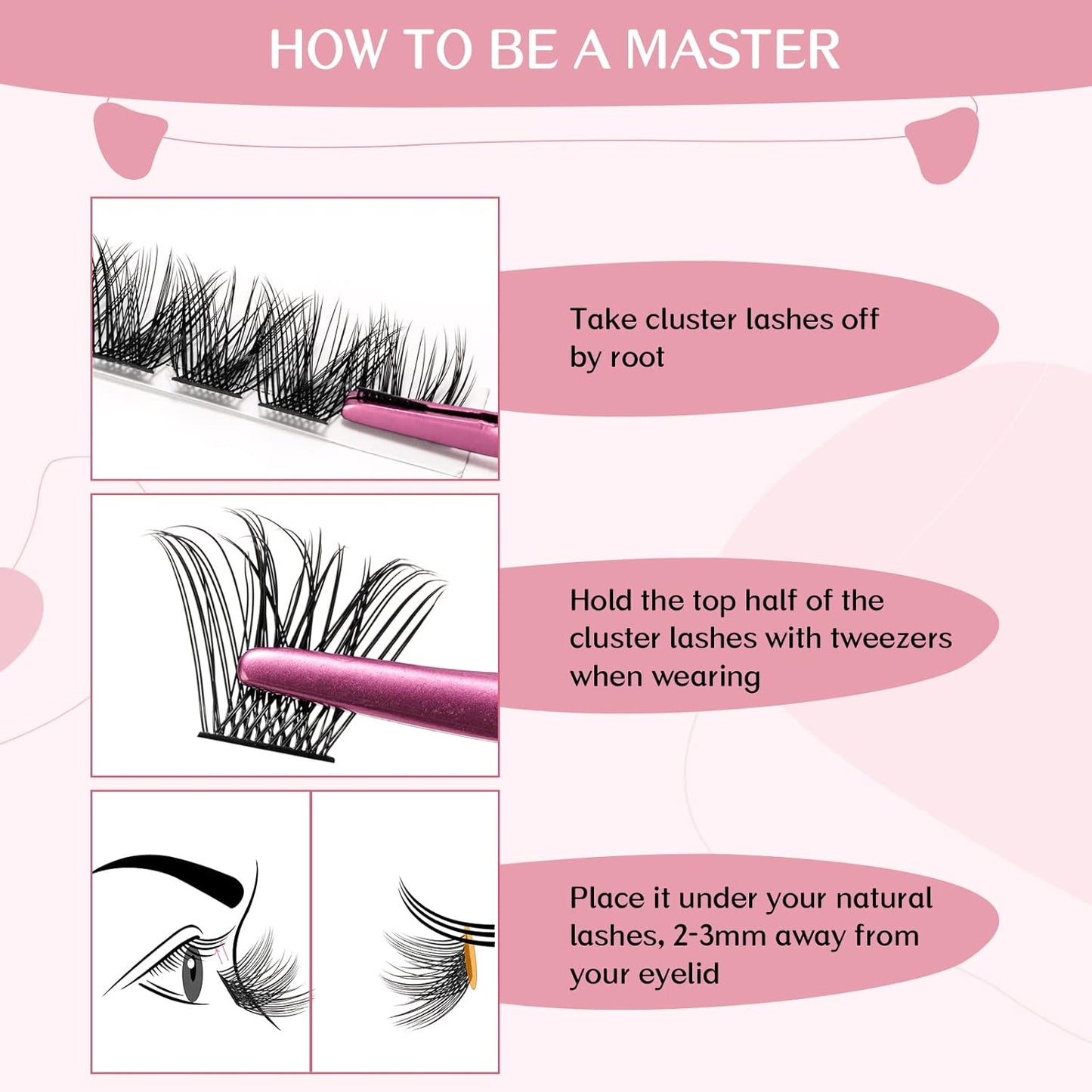 Lash Clusters, 72 Pcs Individual Cluster Lashes DIY Lash Extension 8-16mm Eyelash Clusters Volume Wispy Lashes Super Thin Band Reusable Soft & Comfortable(Volume-C-8-16mix)