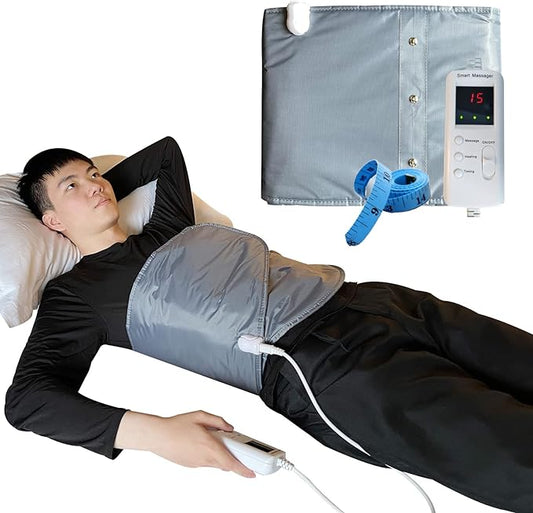 360° Whole Circle Heat Sauna Belt Abs Sculptor Vibration Massager Fast Heating Stomach Cellulite Removal Waist and Abdominal Trainer Lower Back Body Shape Belly Exercise Pain Relief(Widened Version)