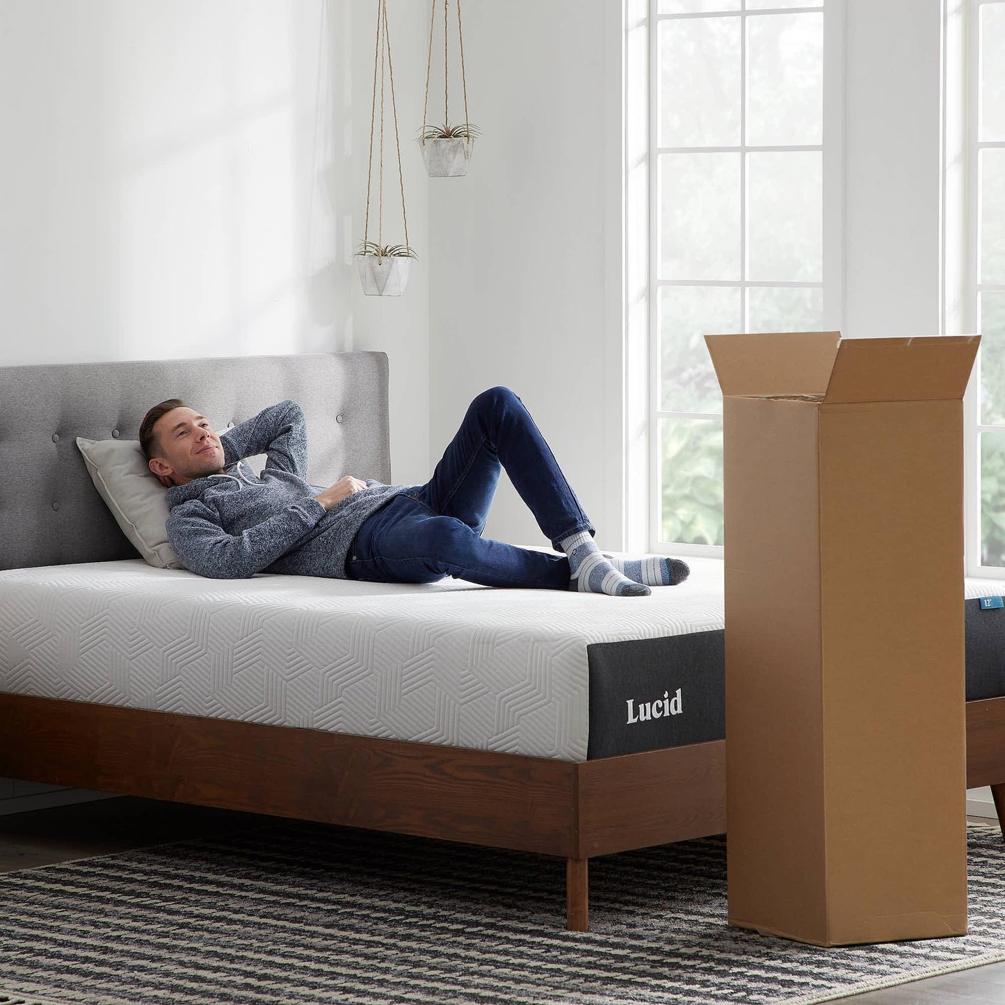 LUCID 12 Inch Memory Foam Mattress - Medium Feel - Memory Foam Infused with Bamboo Charcoal - Gel Infusions - CertiPUR-US Certified - Breathable - Full