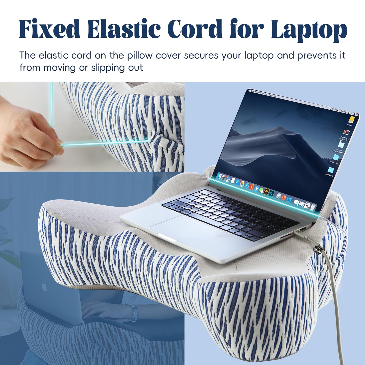 Polyaround Reading Pillow for Lap, Portable Desk Pillow for Laptop, Memory Foam Lap Desk Pillow for Reading, Gaming, Crocheting, Resting, Working in Bed, Car, Sofa, Floor and More