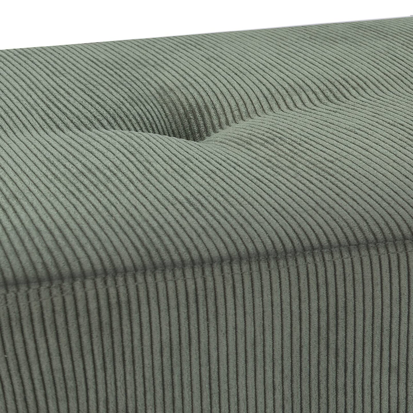 Comfy to go Entryway Bench - Green Bench for Bedroom, Modern Ottoman End of Bed, Corduroy Padded Benches for Living Room, Foyer, Mudroom, Hallway - 39" L x 14" W x 17" H