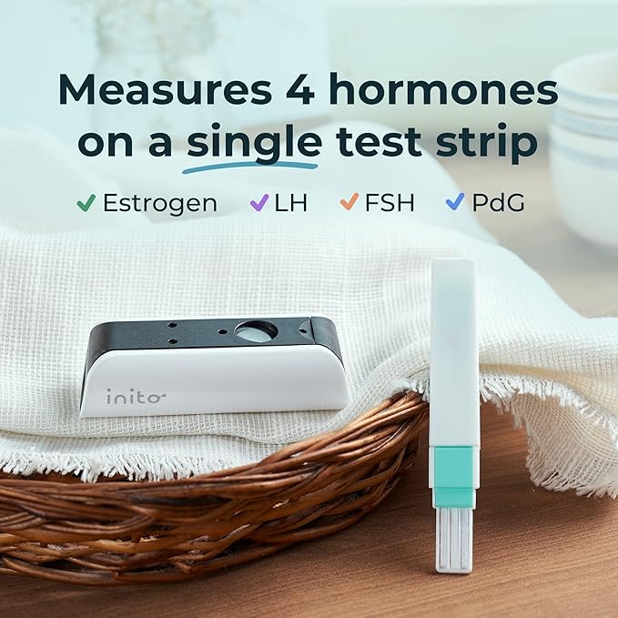 Inito Fertility Monitor & Hormone Tracker for Women | Estrogen, LH, PdG (Urine Metabolite of progesterone), FSH | Track and Confirm Ovulation | Includes 15 Test Strips (iPhone 15 Plus)