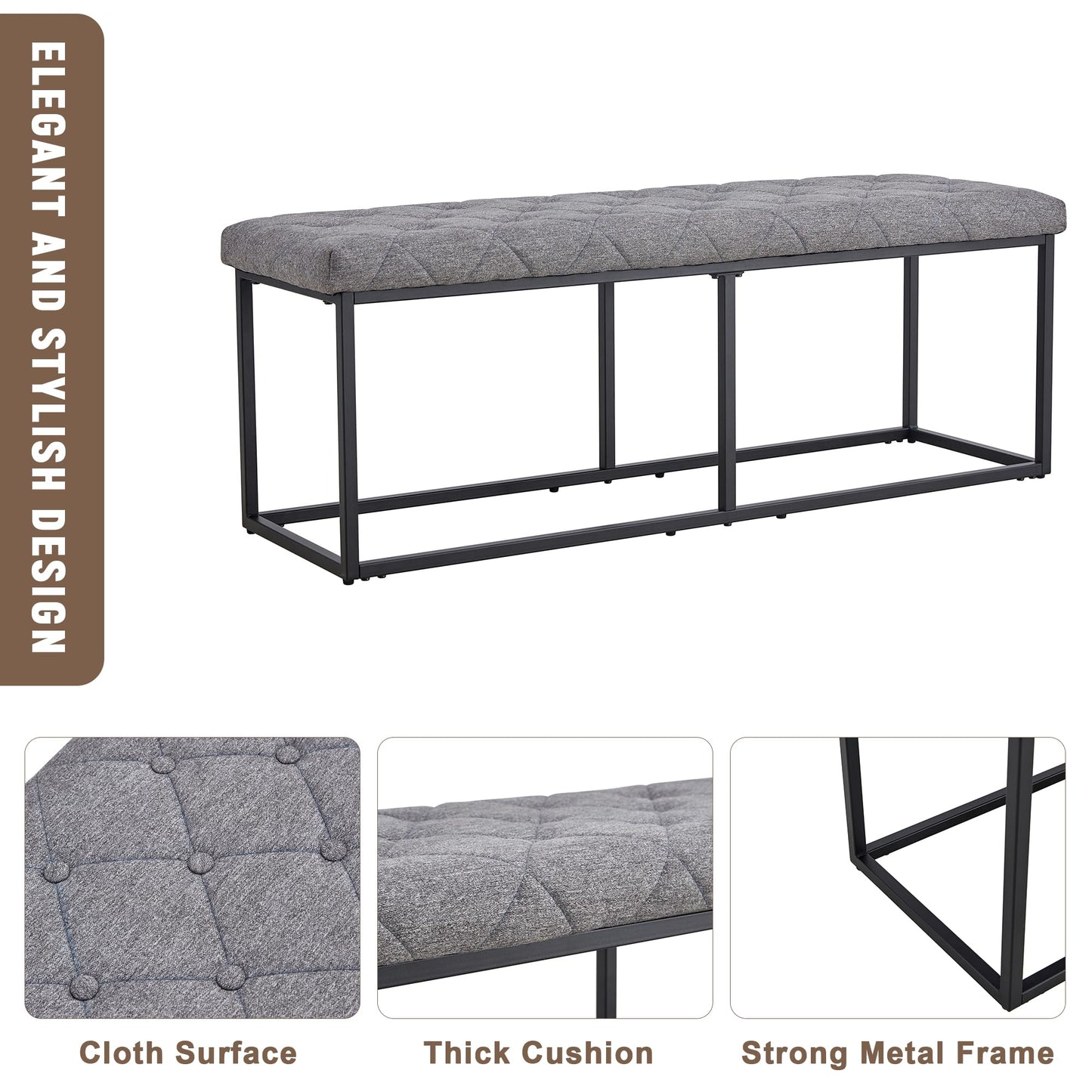 Modern Dining Room Table Set for 6,Marble Dining Table Set with Marble Tabletop,Kitchen Table Set with 4 Linen Tufted Chairs 1 Bench,63'' Kitchen Table Chairs Set for 6,6 Piece Dining Room Table Set
