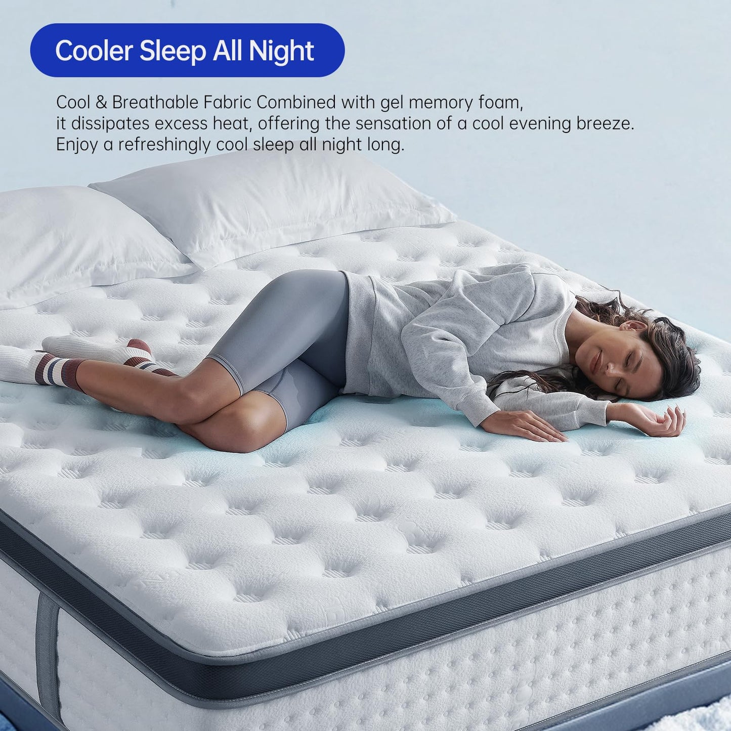 KOULABR Z King Size Mattress,14 Inch King Mattress in a Box,Superior Hybrid with Gel Memory Foam or Back & Lumbar Support,100 Night Trial,Maximum Support,Pressure Relief,Zoned Support Spring, Firm