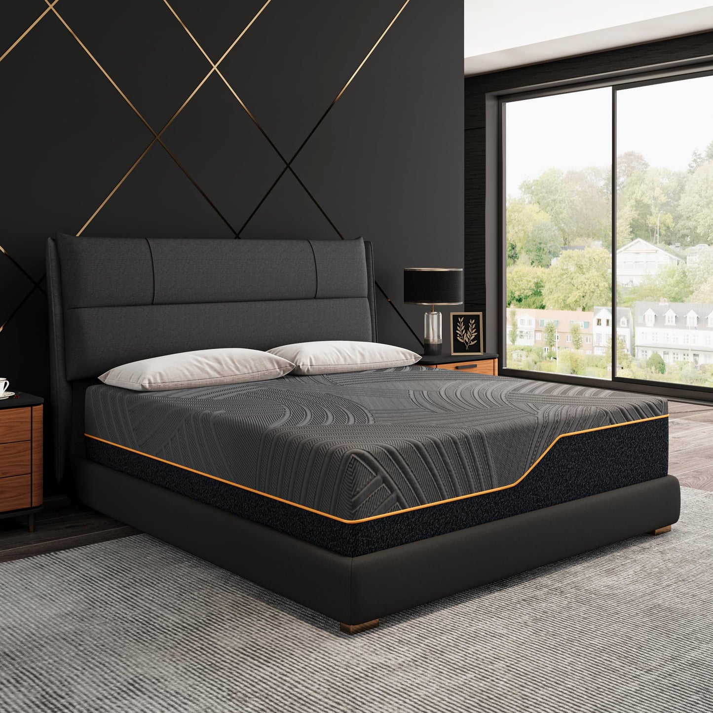 Dyonery 14 Inch Firm Queen Mattress in a Box, Copper Memory Foam Mattress with Cooling Cover, Relieving Pressure & Back Pain, Fiberglass-Free, CertiPUR-US Certified, Foam Made in USA, 60"x80"x14"