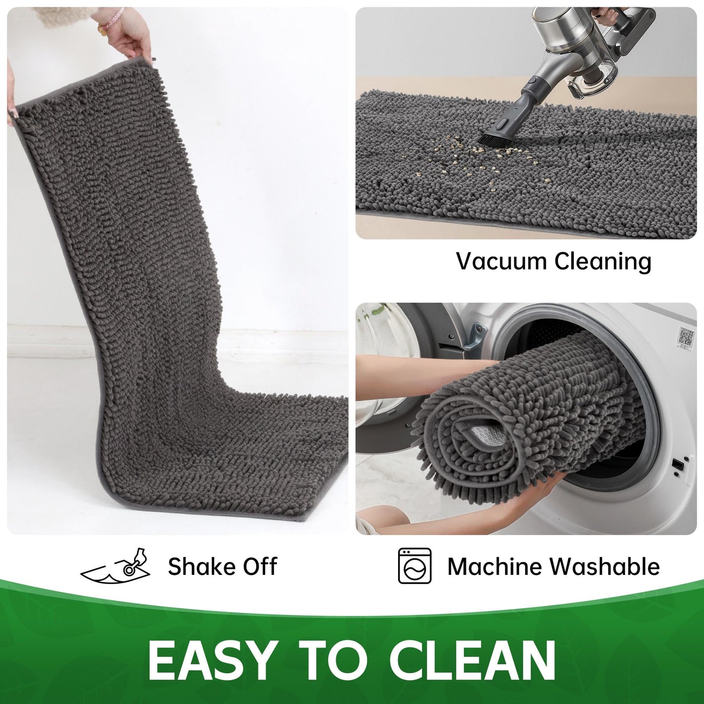 Dog Door Mat Indoor Entrance, 60" x 36" Absorbent & Quick-Drying Mud Rugs, Non-Slip Door Rugs for Entryway Indoor Washable, Soft Chenille Dog Mat for Muddy Paws