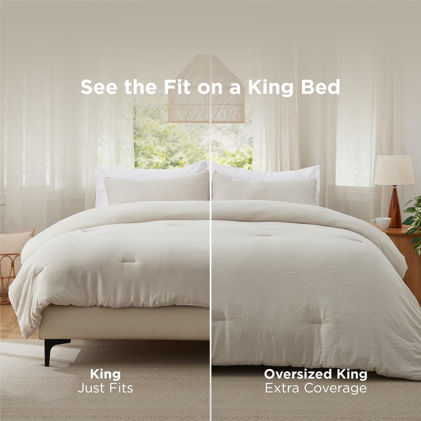 Bedsure Queen Size Comforter Set, Beige Soft Prewashed Bedding for All Seasons, 3 Pieces GentleSoft™ Warm Down Alternative Bed Set, 1 Lightweight Comforter (90"x90") and 2 Pillowcases (20"x26")