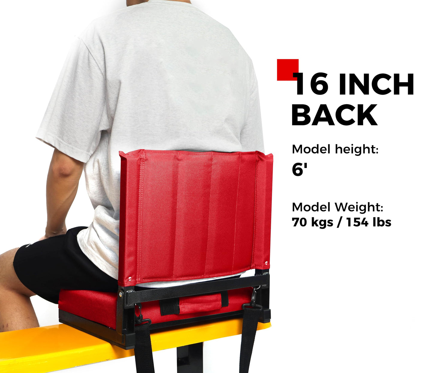 Stadium Seats with Back Support Bleacher Chairs with Back and Cushion Thick Padded Bleacher Seats Includes Shoulder Strap