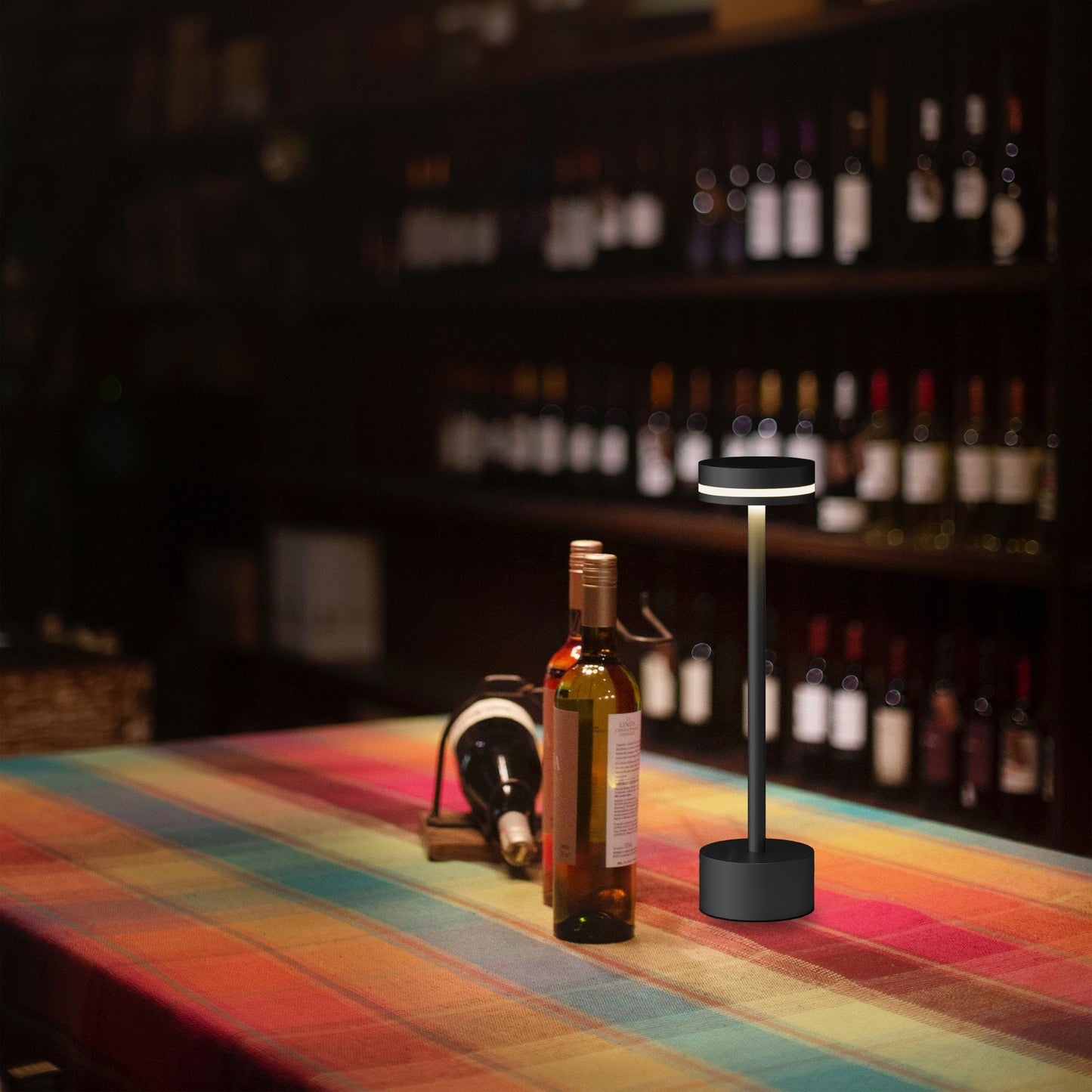 OFiSEXPT Portable Rechargeable Bedside Lamp, Touch Stepless Dimmable, Cordless Table Lamp for Home, Bedroom, Hotel, Restaurant, Bar, Outdoor, 1 Pack (Black)
