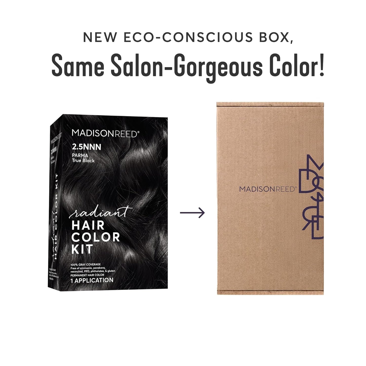 Madison Reed Radiant Hair Color Kit | 2.5NNN Soft Black (Parma Black) 100% Maximum Gray Hair Coverage | Salon-Quality Permanent Hair Dye for Resistant Grays | PPD-Free & Ammonia-Free |2 Pack