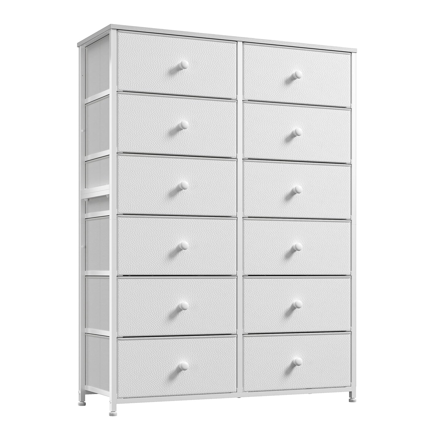 Romorgniz 12 Drawers Dresser for Bedroom, 52.2''H White Tall Dresser for Closet, Dressers & Chests of Drawers with Wooden Tabletop, Metal Frame, Dressers for Bedroom, Hallway,Closet, White