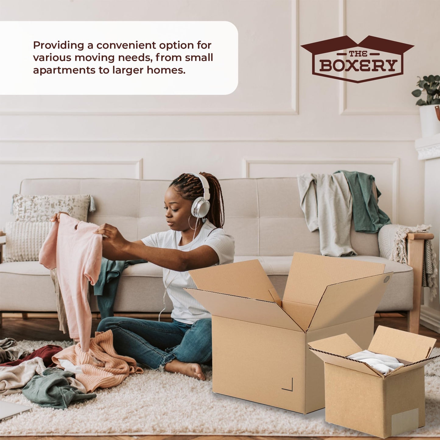 The Boxery Moving Boxes 10-Pack X-Large | 22x22x22 inch Brown/Kraft Corrugated Cardboard Packing, Moving & Storage for Business/Home – Durable - Eco-Friendly, Recyclable - Made in the USA