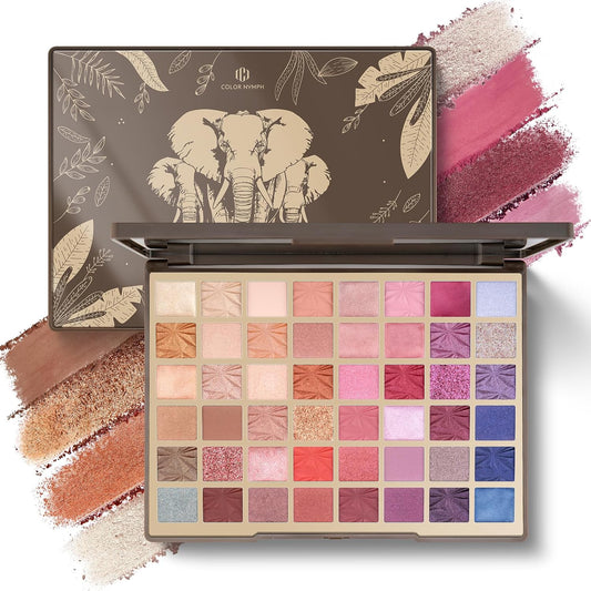 Color Nymph 48 Color Eye Makeup Palette, Highly Pigmented Eyeshadows Palettes with Mirror, Matte Shimmer Creamy Eye Shadows, Long Lasting Blendable Color Make Up Eye Shadows Cosmetics Gift Kit
