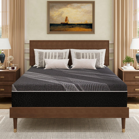 Dyonery King Mattress 10 Inch Charcoal Memory Foam in a Box, CertiPUR-US Certified Fiberglass Free, Gel Double Mattress, Made in The USA of US Foam, 80" × 76" × 10", Medium