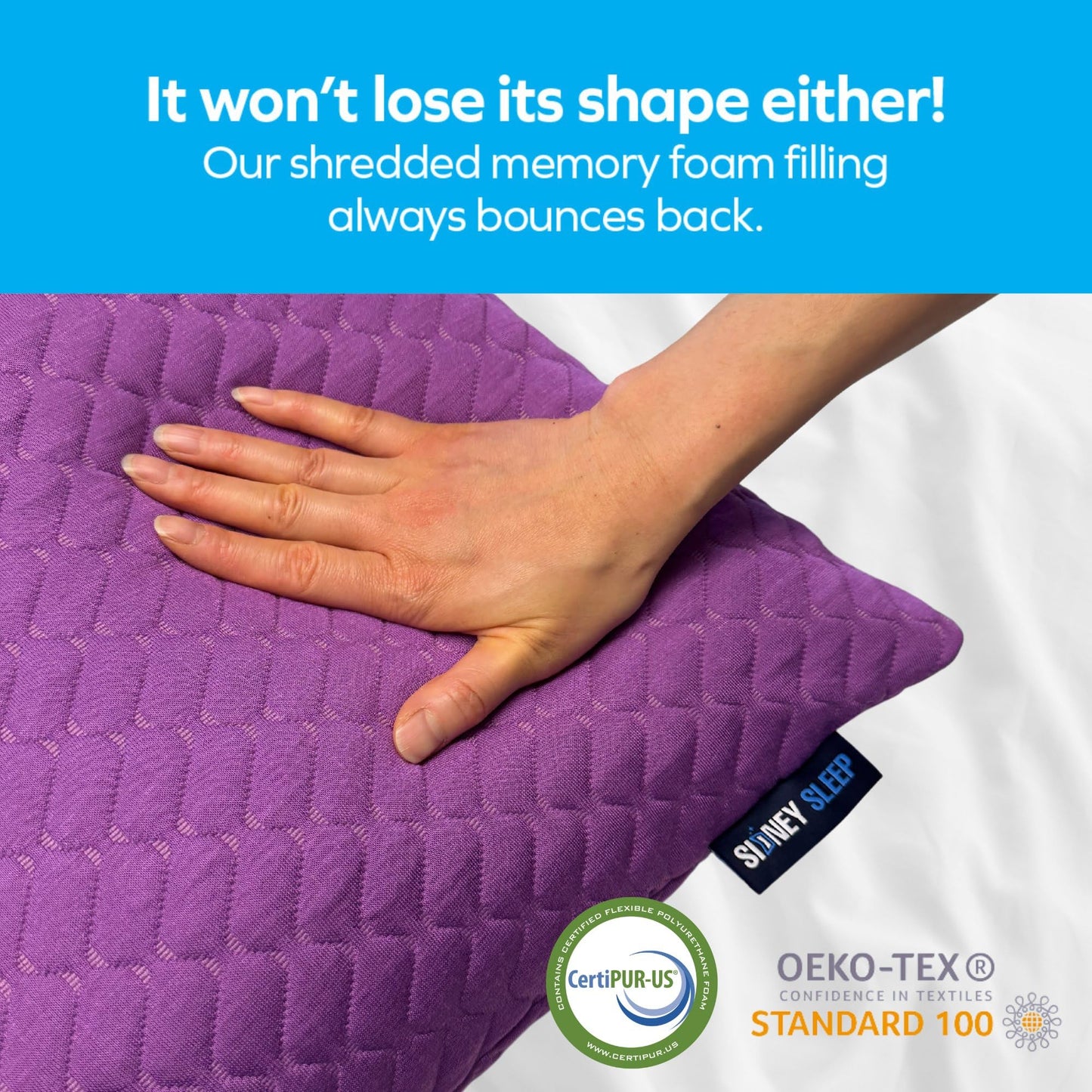 Sidney Sleep Pillow for Side and Back Sleepers - Comfort for Neck and Shoulder Pain - Adjustable and Customizable Shredded Memory Foam Filling - King Size - Extra Foam Fill Included (Magenta, King)