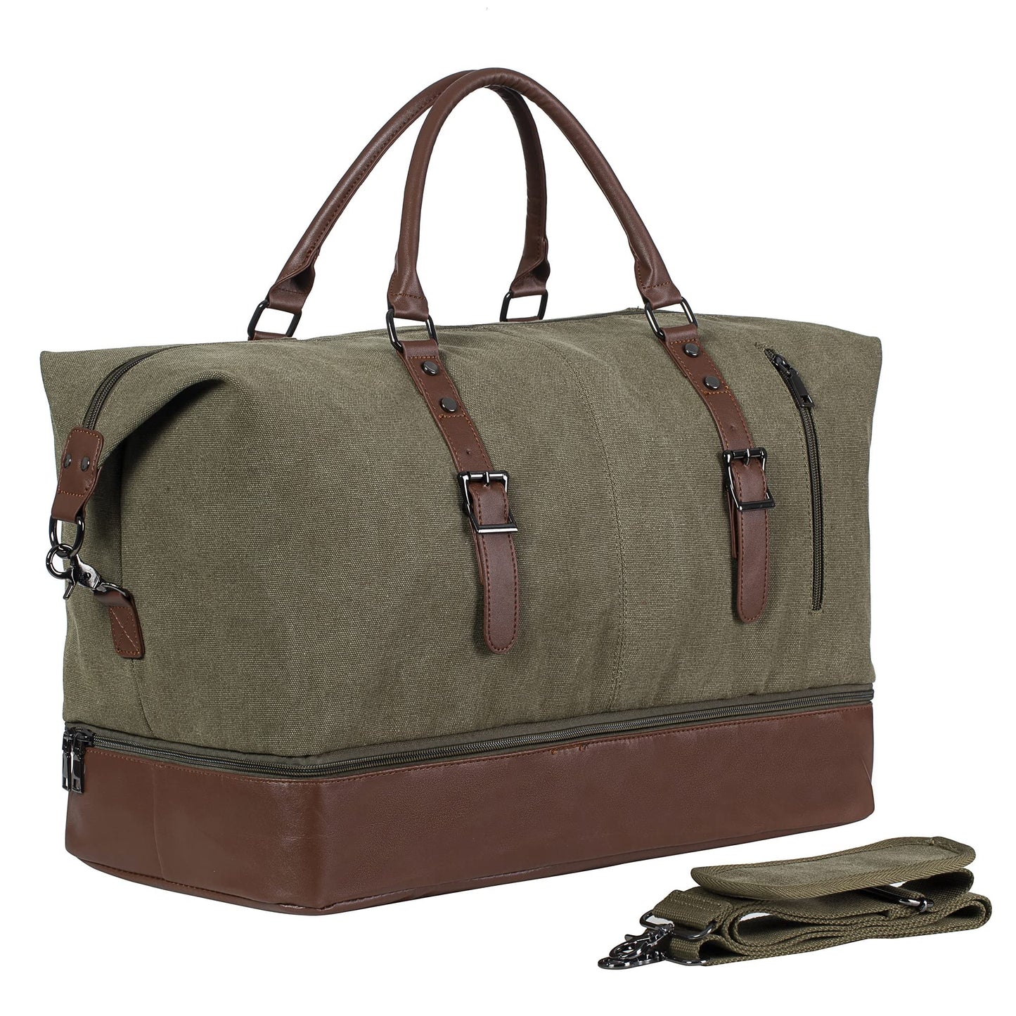 Travel Bag with Shoe Pouch,Weekender Overnight Bag Carry On Bag Travel Tote Duffel Bag Gym Duffle Bag Weekender Bag for Men or Women-Green