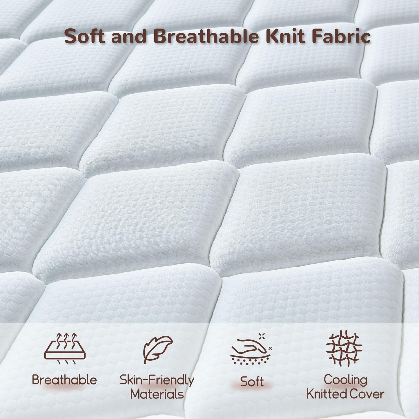 Naruchu King Mattress, 14 Inch King Size Hybrid Mattresses with Memory Foam and Individual Pocket Spring for Motion Isolation, Pressure Relief, Medium Firm Mattress in a Box, 76 * 80 * 14