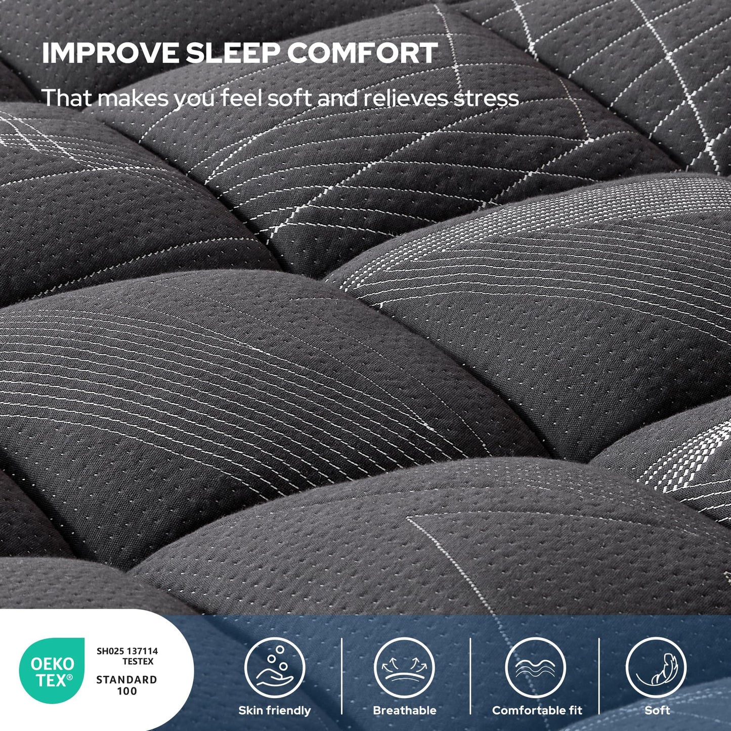 BEDLORE Queen Mattress Topper, Viscose Made from Bamboo Soft Pillow Top Mattress Pad, Thick Mattress Cover for Back Pain Relief with 6-18 inches Deep Pocket