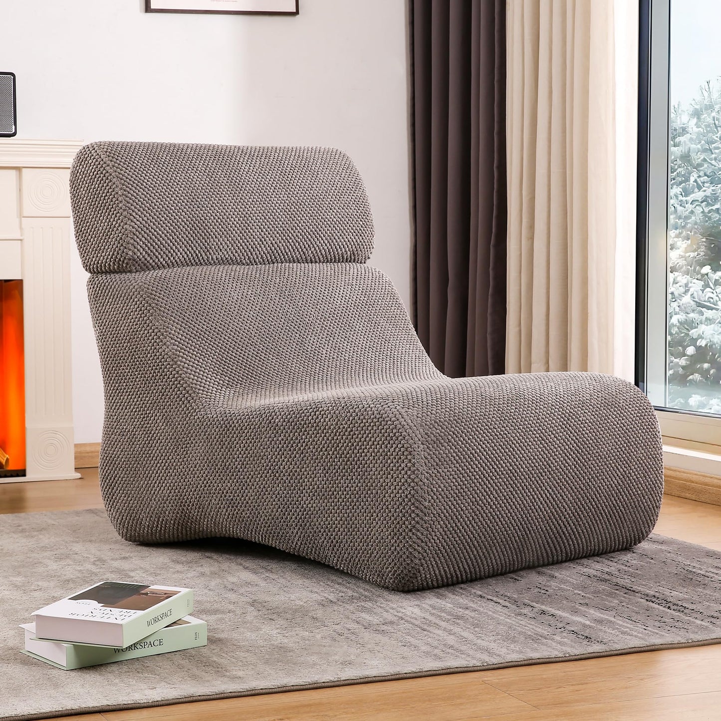 FIRAVOE Sleeper Sofa Chair, Cloud Sofas for Living Room and Bedroom, Small Chaise Lounge for Small Space, Lazy Floor Sofa for Adult (1, Gray)