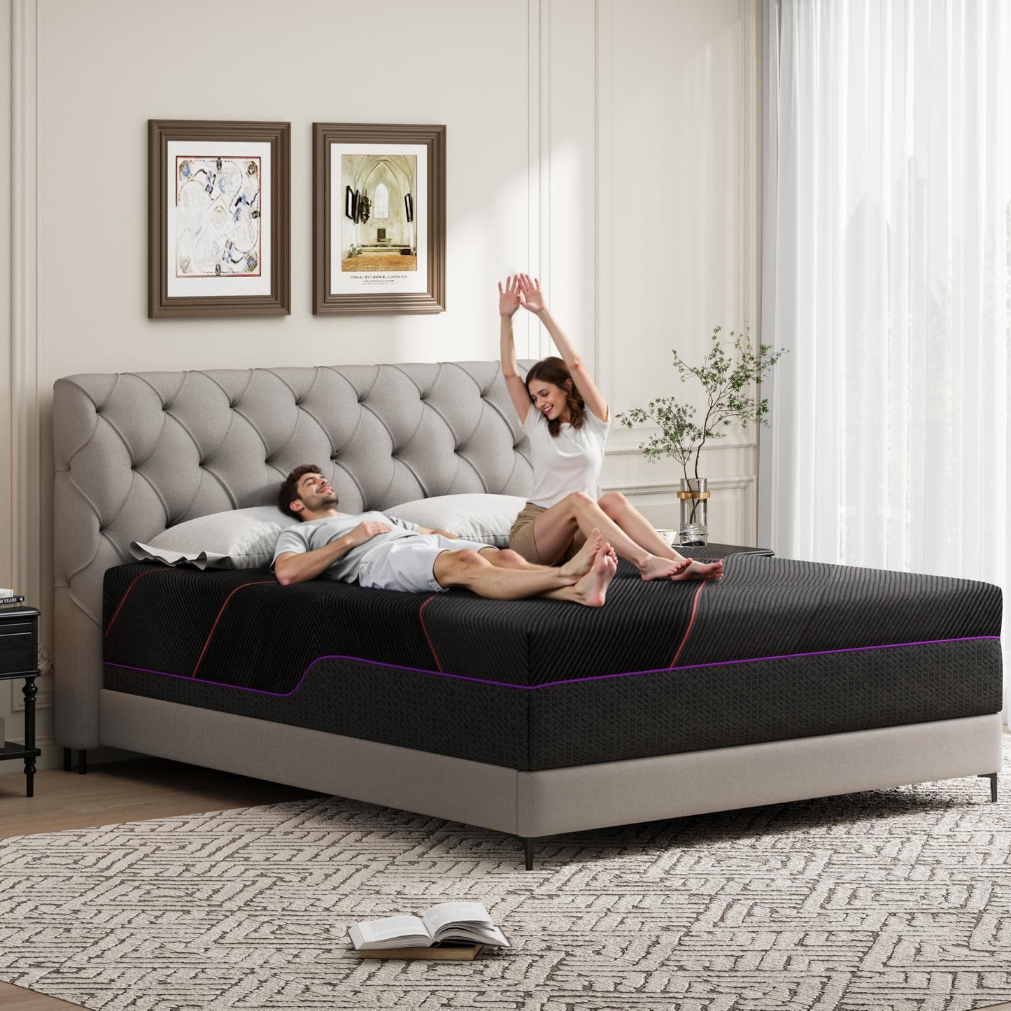 BedsPick Queen Mattress, 12 Inch Memory Foam Mattress for Pressure Relief, Medium Feel, Cooling Gel Memory Foam with Washable Cover, CertiPUR-US