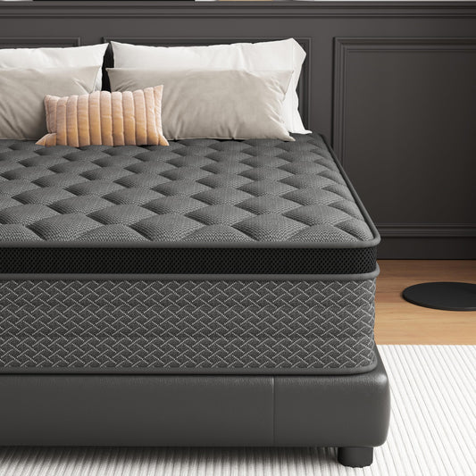 DAJIYUHC Queen Mattress, 12 Inch Hybrid Mattress in a Box, Memory Foam and Pocket Springs, Medium Plush Feel with Motion Isolating, CertiPUR-US Certified, Fiberglass Free -365-Night Trial