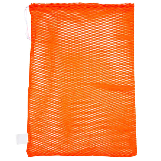 Champion Sports Mesh Sports Equipment Bag, Orange, 24x36 Inches - Multipurpose, Nylon Drawstring Bag with Lock and ID Tag for Balls, Beach, Laundry