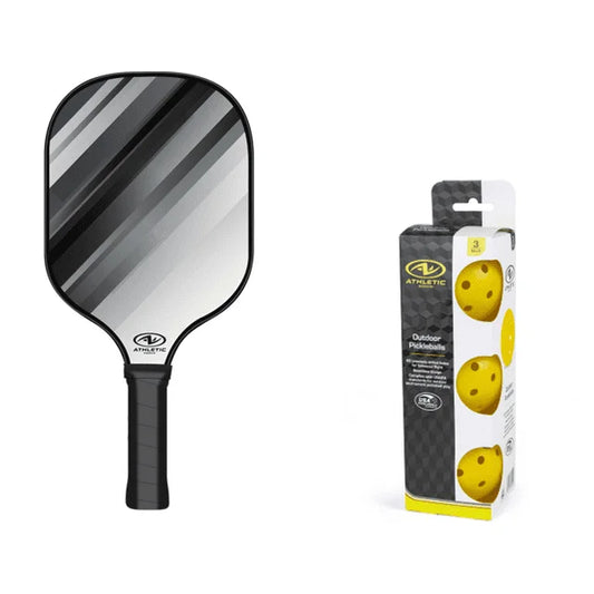 Athletic Works Fiberglass Pickleball Set with Black/Gray