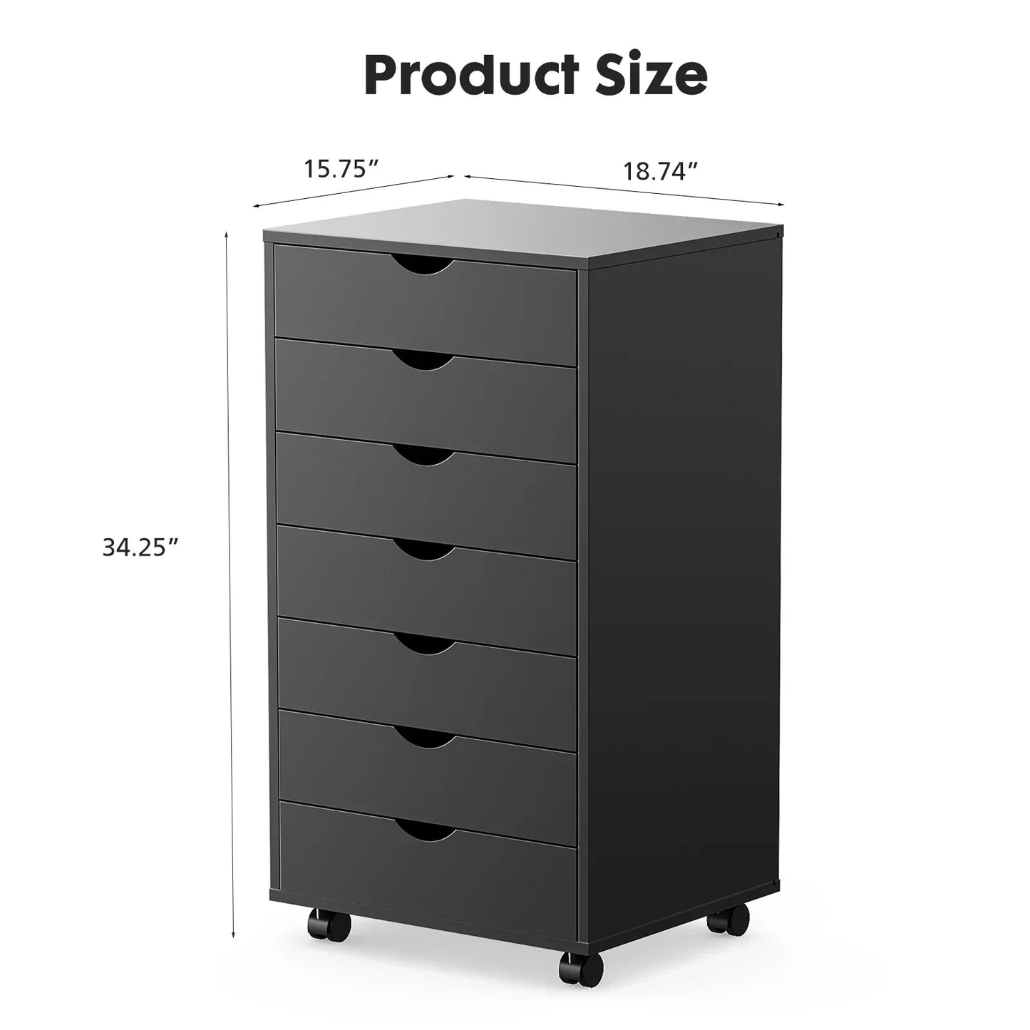 JHK 7 Drawer Dresser Cabinet