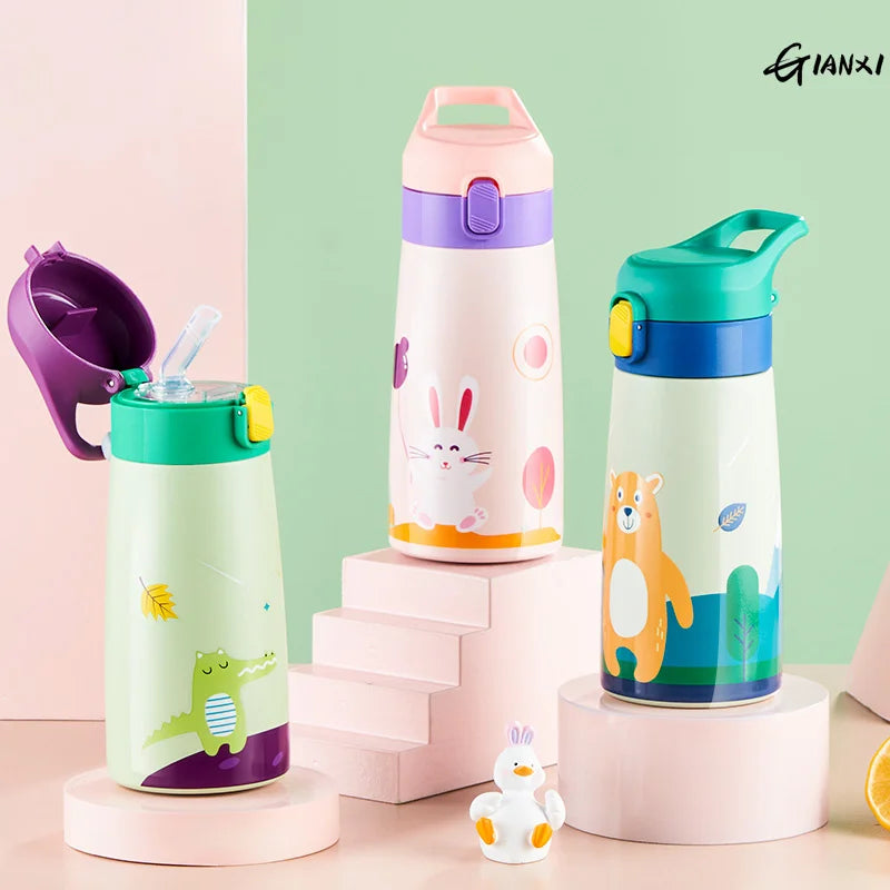 GIANXI Kids Stainless Steel Straw Bottle