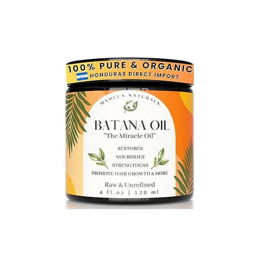 Raw Batana Oil for Hair Growth - 100% Pure & Organic Unrefined Dr Sebi Mask from Honduras 4 oz jar Natural Enhances Thickness, Prevents Loss, Repairs Split Ends