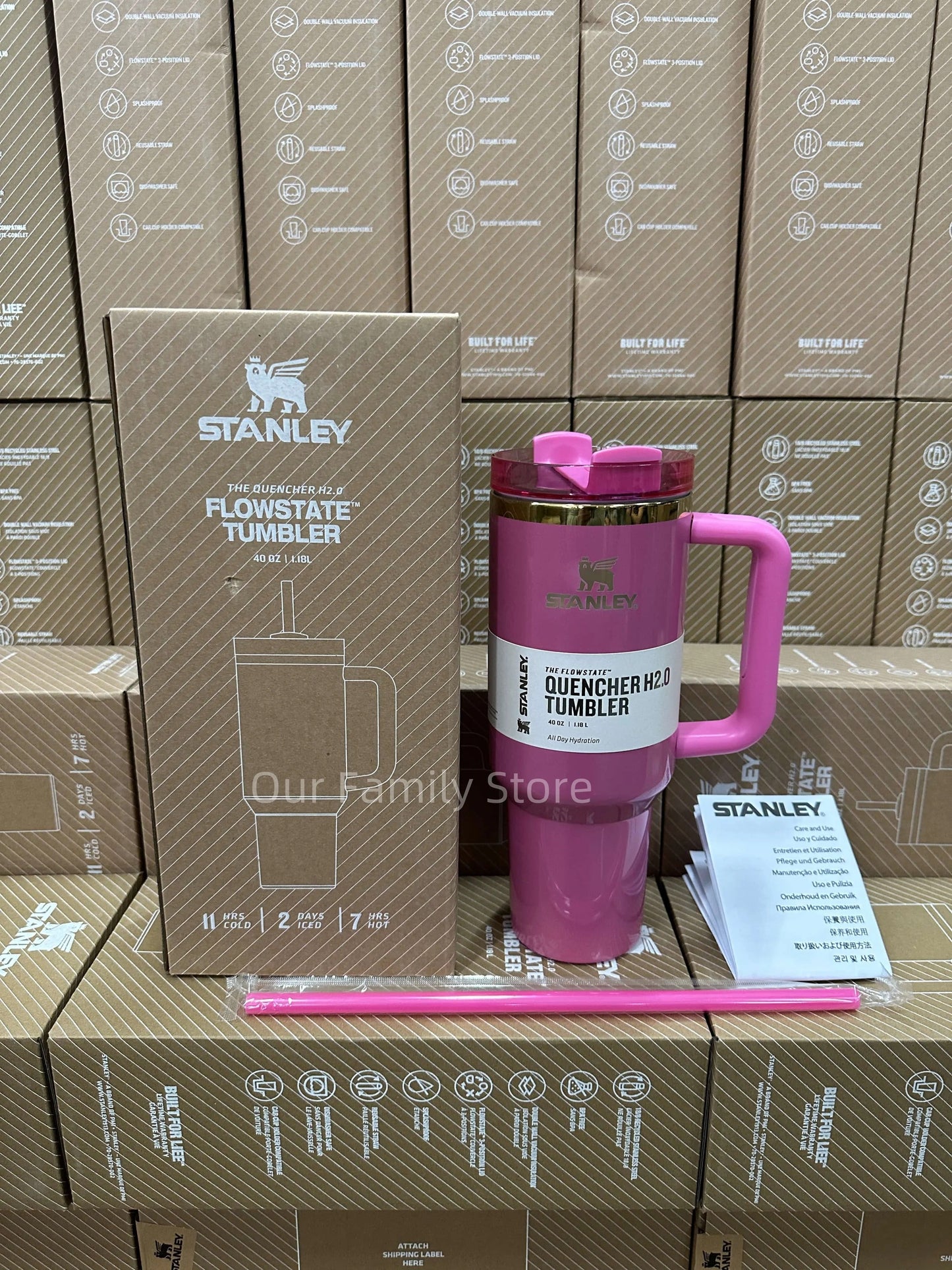 Stanley Quencher H2.0 Tumbler - Ion pink plating